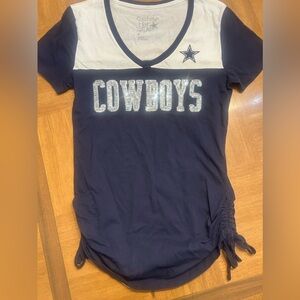 Cowboys Women's Navy Blue V-Neck Tee